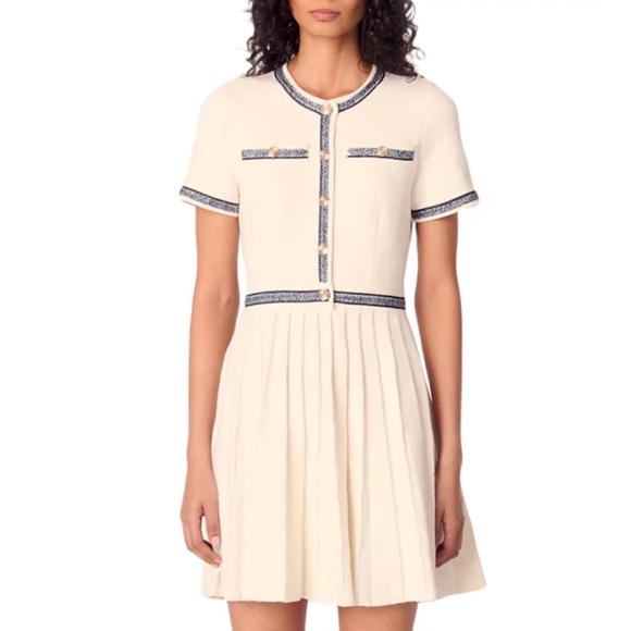 Rirsalinette Pleated Knit Short Dress - Picture 1 of 6